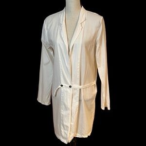 Pas De Calais Cream Linen Duster Jacket S-M